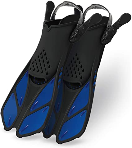 Greatever Snorkel Fins Adjustable Buckles Open Heel Swim Flippers Travel Size Short Swim Fins for Snorkeling Diving Swimming Adult Men Womens