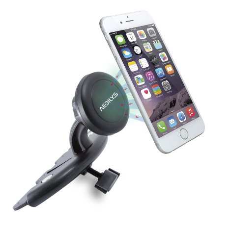 Car Mount, AEDILYS® MagGrip CD Slot Magnetic Universal Car Mount Holder for the Samsung Galaxy S6/S6 Edge/S5, LG G4, Apple iPhone 6/5S/5C/5/4S/4, HTC One M7/M8/M9, Amazon Fire Phone