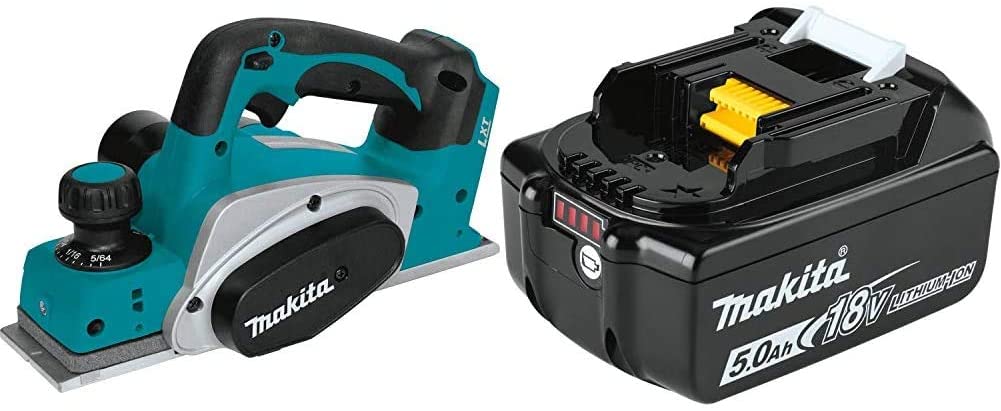 Makita XPK01Z 18-Volt LXT Lithium-Ion Cordless 3-1/4 in. Planer with BL1850B 18-Volt 5.0Ah LXT Lithium-Ion Battery