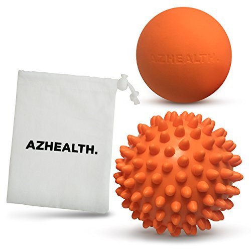 AZHEALTH Lacrosse and Spiky Massage Ball Set for Trigger Point Therapy Deep Tissue and Muscle Relief 2 Pack