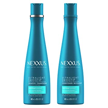 Nexxus Ultralight Smooth Shampoo and Conditioner for Dry and Frizzy Hair Weightless Smooth Smooth Hair Treatment to Block Out Frizz 13.5 oz 2 Count