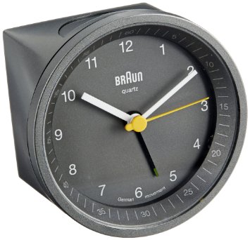 Braun BNC007GYGY Classic Light Analog Quartz Alarm Clock