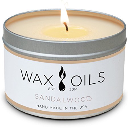 Scented Candles (Sandalwood) Soy Wax Aromatherapy Candles, 8oz