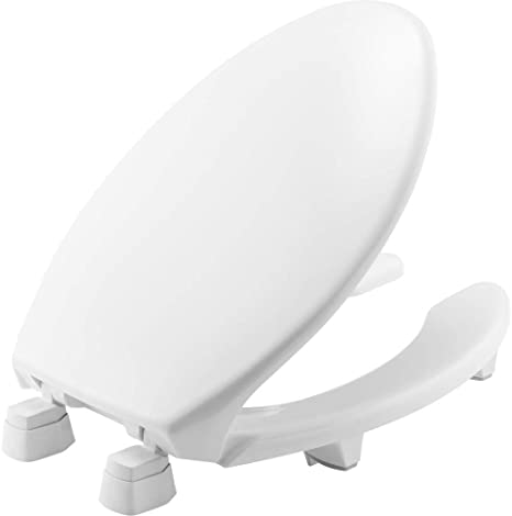 Bemis 2L2150T 000 Medic-Aid Plastic Raised Open Front Toilet Seat and Cover with 2-Inch Lift, Elongated, White