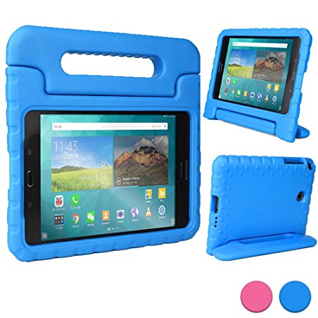 Samsung Galaxy Tab A 8.0 kids case, [2-in-1 Bulky Handle: Carry & Stand] COOPER DYNAMO Rugged Heavy Duty Children’s Cover   Handle, Stand & Screen Protector - Boys Girls Elderly (Blue)