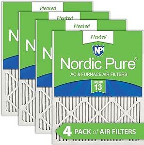 Nordic Pure 12x24x1 (11 1/2 x 23 1/2 x 3/4) Pleated MERV 13 Air Filters 4 Pack