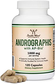 Andrographis Max Andrographides - 1,000mg Serving Size (120 Capsules) with AP-Bio (Patented Andrographis Paniculata Extract) - Clinically Studied to Boost Immune System by Double Wood Supplements