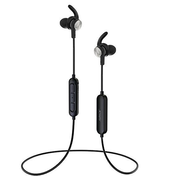 Joway Bluetooth Headphone, Magnetic In-Ear Sport Wireless Earbuds IPX7 Waterproof, HD Stereo Secure Fit Earphones for Gym Running, Noise Cancelling Headset with Mic and 8 Hours Playtime (Black)