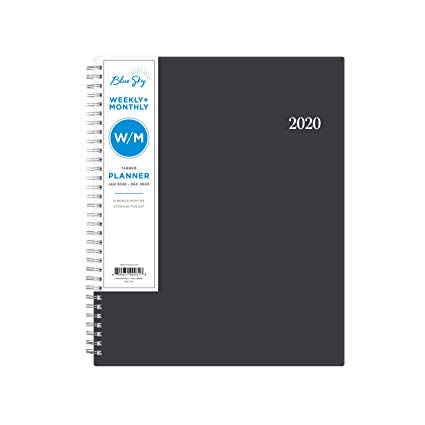 Blue Sky 2020 Weekly & Monthly Planner, Flexible Cover, Twin-Wire Binding, 8.5" x 11", Passages