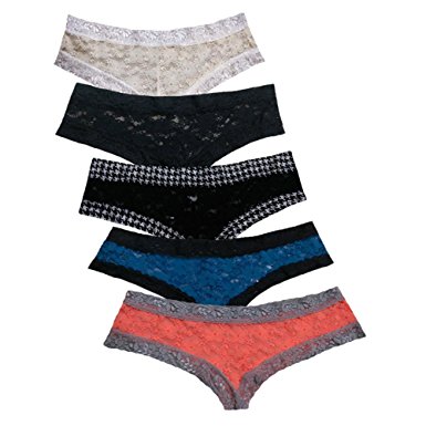 Fiori Women's Sexy Hipster Cheeky Lace Panty ( Pack of 5 )