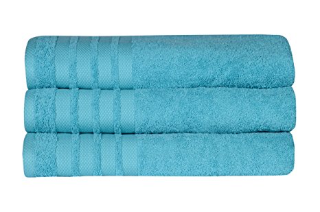 Casa Copenhagen 575 GSM (16.96oz/yd²) Cotton 35 x 70 inch 3 pack Bath Towels/Sheets - Sky Blue