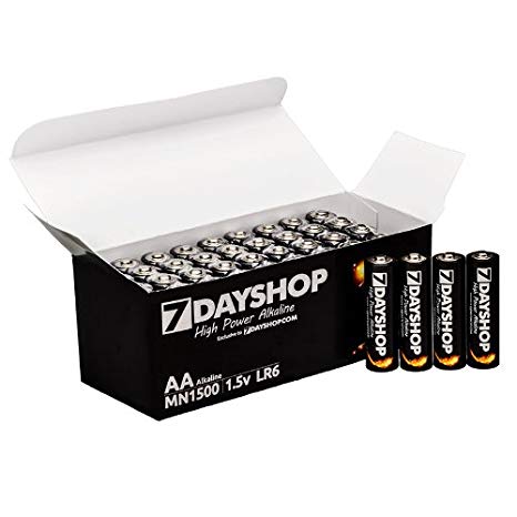 7dayshop AA Batteries LR6 MN1500 High Power Alkaline Batteries - Mega Value 40 Pack!