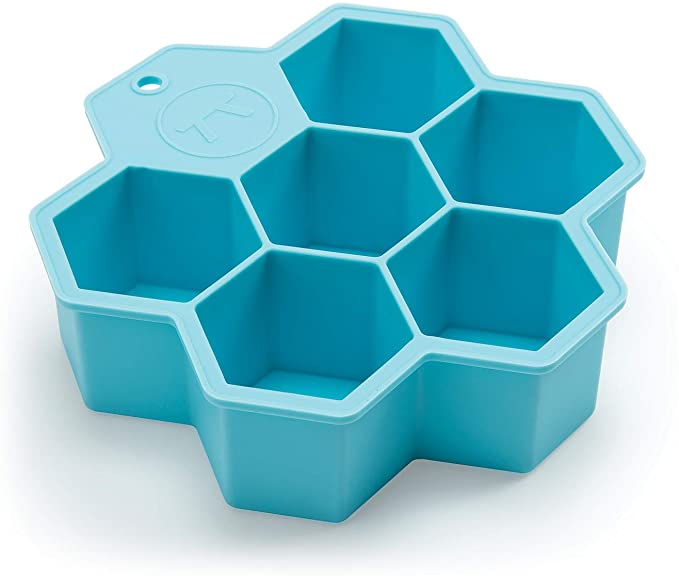 Outset Large Hexagon Silicone Ice Cube Tray, 6-Cell, Blue