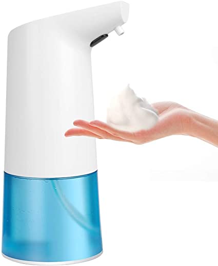 mixigoo Automatic Touchless Foam Soap Dispenser - 14 OZ Liquid Dispenser 3 Adjustable Dispensing Volume, IP65 Waterproof, Electric Soap Dispenser for Kids,Adults, Kitchen (Warm White) (White)