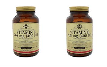 Solgar Vitamin E 400 IU Mixed (d-Alpha Tocopherol & Mixed Tocopherols) 100 Softgels (2 Pack)