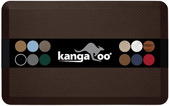 Kangaroo Original Standing Mat Kitchen Rug, Anti Fatigue Comfort Flooring, Phthalate Free, Commercial Grade Pads, Ergonomic Floor Pad for Office Stand Up Desk, 39x20, Brown