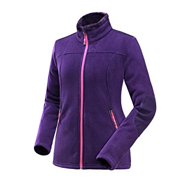 OutdoorMaster Women's Water and Stain Repellent Fleece Jacket, with Ultra Soft Plush Lining, Optional Hoodie