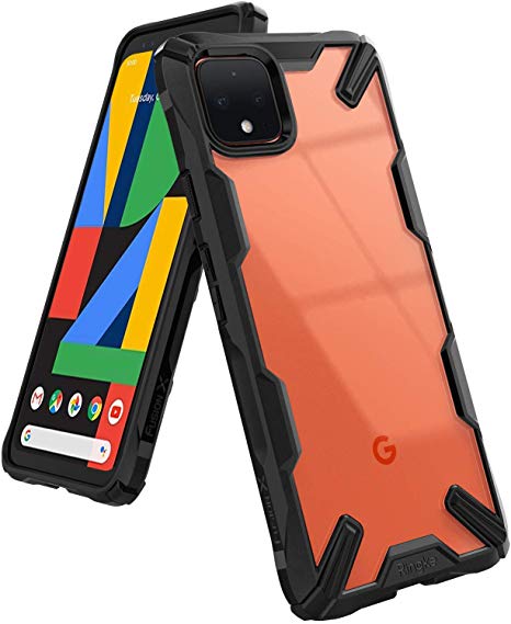 Ringke Fusion X Designed for Google Pixel 4 Case, TPU Bumper Clear Hard PC Drop Protection Back Cover for Google Pixel4 Case (2019) - Black