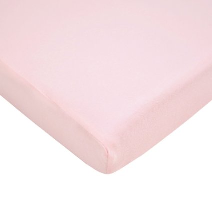 TL Care 100% Cotton Jersey Knit Pack N Play Sheet, Pink