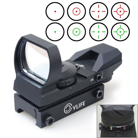 CVLIFE 1X22X33 Red Green Dot Laser Sight Scope Reflex Sight with 20mm Rail