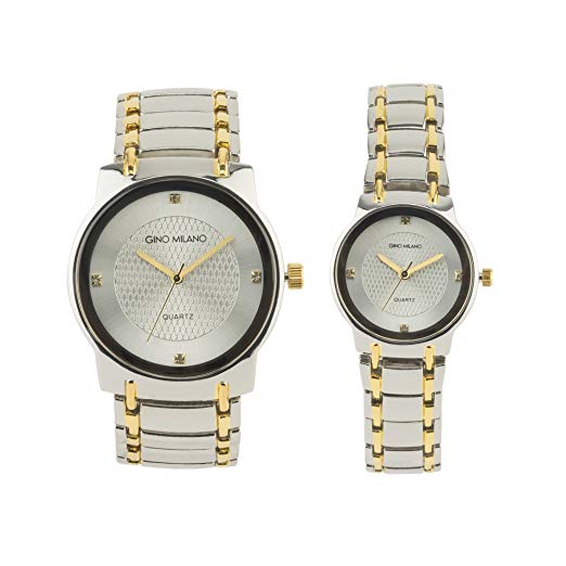 His and Her Watch Sets - 2 Piece Matching Gift Set by Gino Milano with Gift Box -