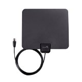 DuaFire Amplified HDTV Antenna Super Thin Digital Indoor HDTV Antenna - 25 Miles Range with 10ft High Performance Coax Cable