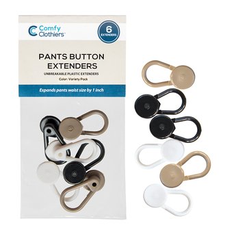 Comfy Clothiers 6 Pants Button Extenders for Pants, Khakis and Dress Slacks Waist Comfort