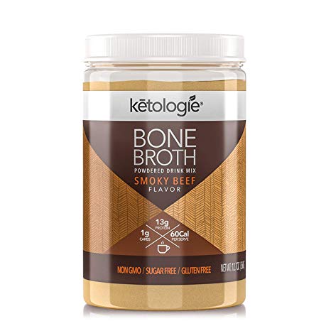 Ketologie Hydrolyzed Bovine Collagen Bone Broth Powder, Grass-Fed (Smoky Beef)