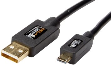 AmazonBasics USB Cable 2.0 A-Male to Micro B (0.9 m / 3 Feet)