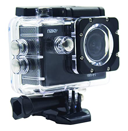 NAXA Electronics NDC-407 Waterproof Action Camera, Shiny Black