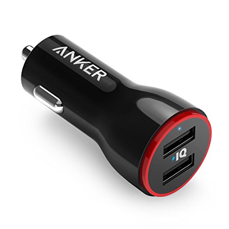 Anker PowerDrive 2-Port USB Car Charger for Samrtphones, Tablets, Bluetooth Headsets, GPS (Black)