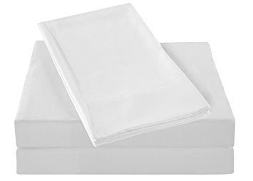 Honeymoon 1800 Brushed Microfiber Bed Sheet Set, Ultra Soft,  King - White