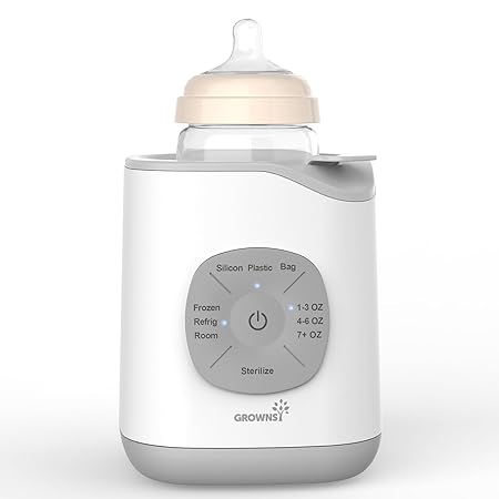 Bottle Warmer, GROWNSY Baby Bottle Warmer Fast for Breastmilk & Formula, Accurate Temperature Control, Milk Warmer for All Bottles with Thaw, Sterilizing, Keep Warm, Heat Food