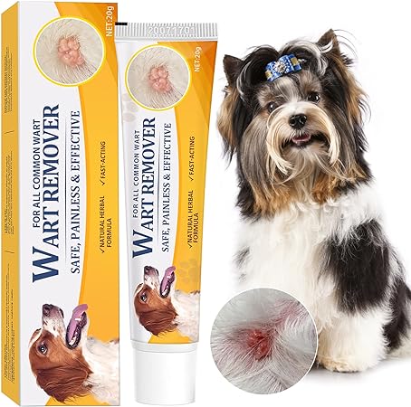 Dog Wart Remover Cream - Dog Skin Tag Remover Warts Removal Treatment Cream Rapidly Eliminates Warts for Dogs, No Harm & Pain-Free, Fast Acting & Effective, 20g, Yellow