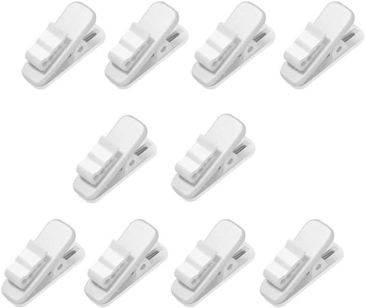 50 Pcs Earphone Wire Clips Headphone Mount Cable Clothing Clip Earbud Clip for Fixing Headphone Wire Earphone Microphone Cord (White)