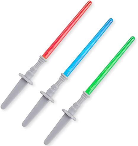 Star Wars Inspired Design Light Sabre Cupcake Decoration Toppers Sticks Picks Set for Children Birthday Party, Fan Shows, Movies, 4" inches Tall (24 Pack)