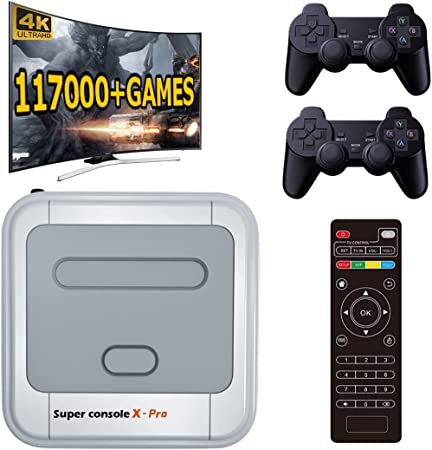 Kinhank Retro Game Console 256GB, Super Console X PRO Built in 117,000  Games Video Game Console for 4K TV Support HDMI Output, with 2 Gamepads Support 5 Players, Compatible with PSP/PS1, WiFi/LAN