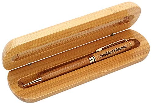 Executive Gift Shoppe | Personalized Wood Pen & Case Set | Twist Open Ballpoint Pen | Free Custom Engraving | Perfect Business Gift (1)