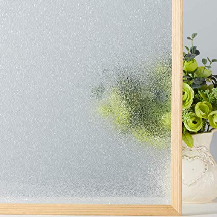 VELIMAX Rain Glass Window Film Decorative Glass Film Static Cling Privacy Rain Glass Sticker Crystal Film Heat Control(17.7" x 78.7")