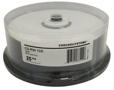 CheckOutStore (100) CD-RW 12X 80Min/700MB - Rewritable Discs (White Inkjet)