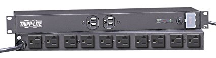 Tripp Lite 12 Outlet Isobar Rackmount PDU, 20A Surge Protected Power Strip, 15ft Cord, 5-20P, & $25K INSURANCE (IBAR12-20ULTRA)