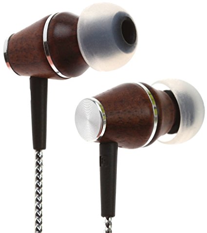 Symphonized XTC 2.0 Premium Genuine Wood In-ear Noise-isolating Headphones|Earbuds|Earphones with Innovative Shield Technology Cable and Mic (Sinful Silver)