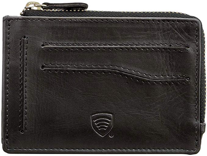 Wallet for Men & Women, Compact Travel Front Coin Pocket - Koruma RFID Genuine Leather Slim Line - Minimalist Card Holder RFID Blocker (Small, Black)