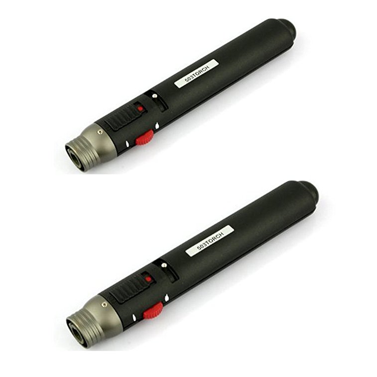 Tzou 2Pcs Portable Jet Pen Pencil torch 503 Butane Gas Fuel Flame Lighter