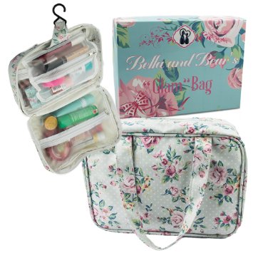 Makeup Bag By Bella & Bear The "Glam" Make up Bag Features 4 Clear Zipped Pockets And A Handy Hook For Ease of Hanging.