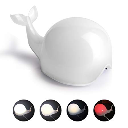 Multifunction ABS Cute UPERFECT Lamp Night Light 4-Modes with Anion Purifier Filter Humidifier Dolphin Whale for Girls Women Bedroom Nursery Adjustable Brightness with Plug-In Night Light