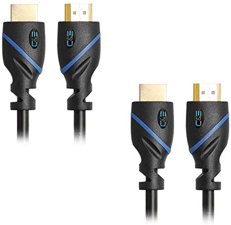 20 FT (6 M) High Speed HDMI Cable Male to Male with Ethernet Black (20 Feet/6 Meters) Supports 4K 30Hz, 3D, 1080p and Audio Return CNE570495 (2 Pack)