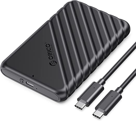 ORICO USB C Hard Drive Enclosure with USB C to C Cable for 2.5 inch SATA SSD HDD 6Gbps External Hard Drive Case Tool-Free with UASP for MacBook Pro Air,25PW1C-C3