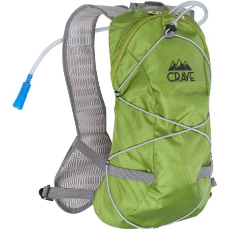 Crave Outdoors Hydration Backpack 1.5L Water Bladder Cycling Running Hiking Pack. Fits Men Women Children.