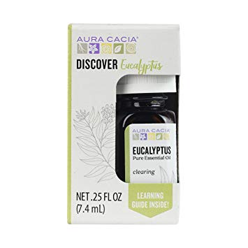 Aura Cacia Discover Essential Oil- Eucalyptus | Clearing Benefit with Fresh, Leafy Aroma | 0.25 fl oz.
